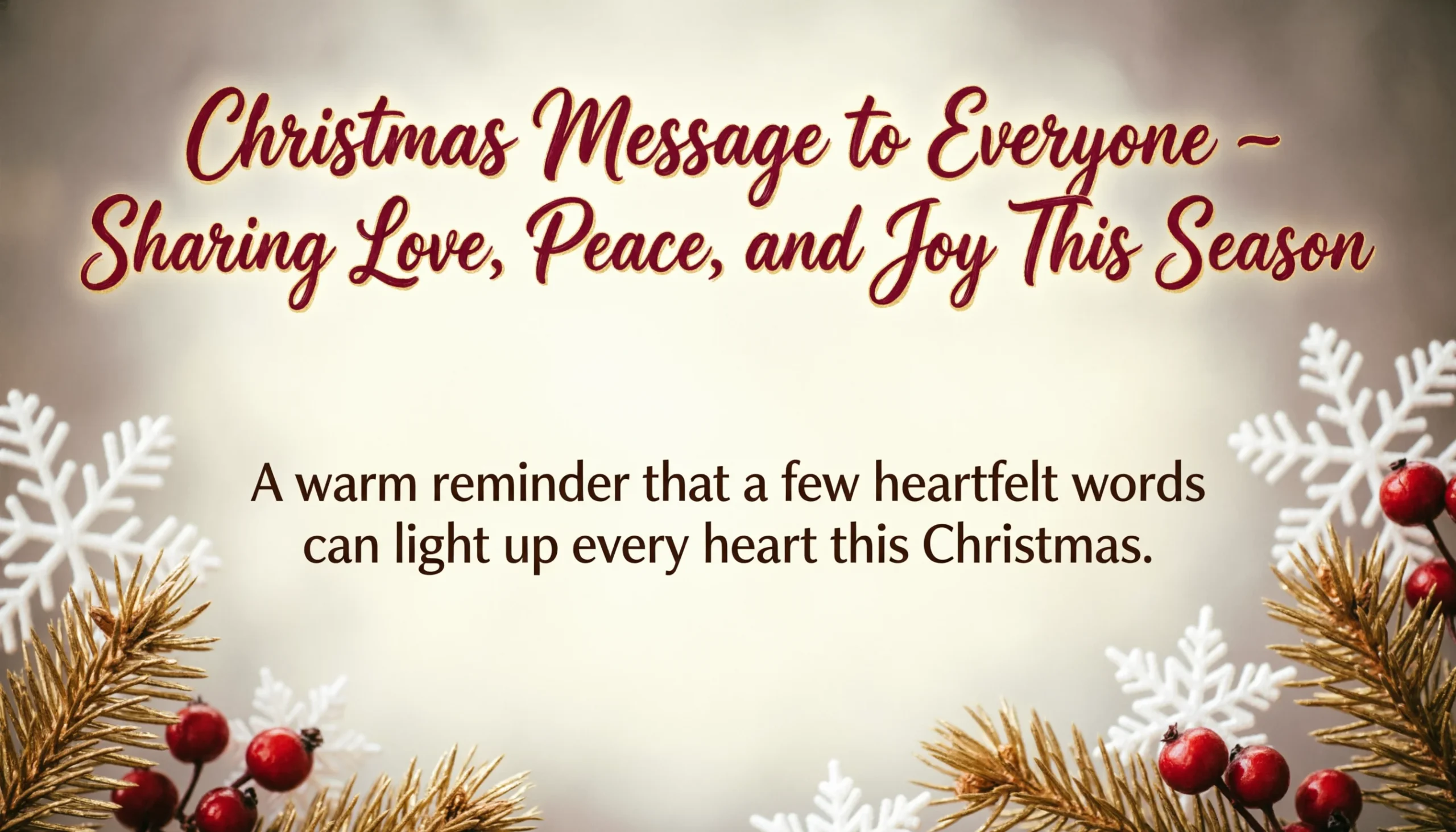 christmas message to everyone